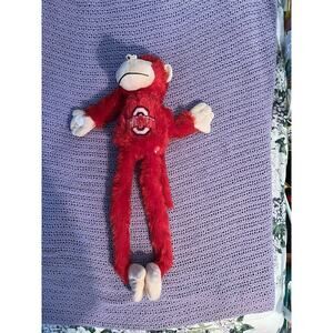Ohio State Red Plush Monkey Toy Stretchable Arms and Legs Jenkins Enterprise